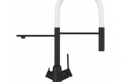Grifo de Cocina 3 Vías, BOD, Negro Mate y Blanco