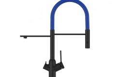 grifo cocina 3 vias, bod, negro mate y azul