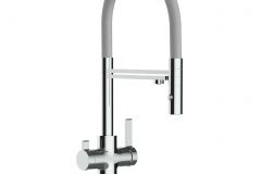 grifo de cocina 3 vias cromado y gris