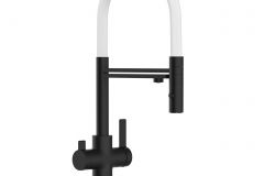 grifo cocina 3 vias blanco negro