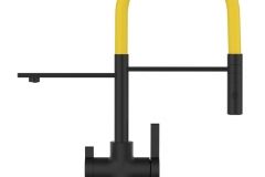 6016-3-Wege-Kuchenmischer-fur-alle-gangigen-Filtersysteme-geeignet-mit-abnehmbarer-2-strahliger-Handbrause-Matt-Schwarz-Gelb-scaled