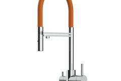 707-3-Wege-Kuchenmischer-fur-alle-gangigen-Filtersysteme-geeignet-mit-orange-abnehmbarer-2-strahliger-Handbrause