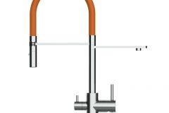Grifo de Cocina 3 Vías, FL, Cromado y Naranja