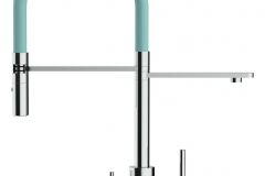 Grifo de Cocina 3 Vías, FL, Cromado y Turquesa Tiffany