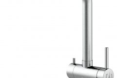 Grifo de Cocina 3 Vías, Acero Inoxidable Macizo, Cepillado