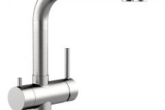 Grifo de Cocina 3 Vías, Acero Inoxidable Macizo, Cepillado – Versión corta
