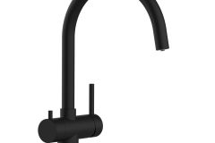 Grifo de Cocina 3 Vías, Acero Inoxidable Macizo en U, Negro Mate