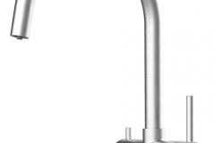 Grifo de Cocina 3 Vías, Acero Inoxidable Macizo, Cepillado