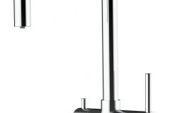 Grifo de Cocina 3 Vías, Acero Inoxidable Macizo, Pulido