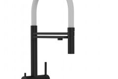 Grifo de Cocina 3 Vías , Acero Inoxidable Macizo Negro Mate y Blanco