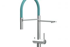 4301-3-Wege-Wasserhahn-Edelstahl-Massiv-Kuchenarmatur-schwenkbarer-Auslauf-und-abnehmbarer-2-strahl-Handbrause-Geburstet-Turkis-scaled