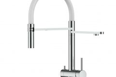 5278-KURZERE-VARIANTE-45CM-3-Wege-Wasserhahn-Edelstahl-Massiv-Kuchenarmatur-schwenkbarer-Auslauf-2-strahl-Handbrause-Hochglanz-scaled