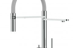 5351-KURZERE-VARIANTE-45CM-3-Wege-Wasserhahn-Edelstahl-Massiv-Kuchenarmatur-schwenkbarer-Auslauf-2-strahl-Handbrause-Hochglanz-scaled