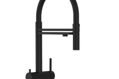 Grifo de Cocina 3 Vías in Acero Inoxidable Macizo Negro Mate