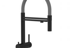 Grifo de Cocina 3 Vías, Acero Inoxidable Macizo Gris 45cm