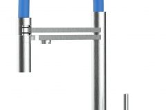 5400-KURZERE-VARIANTE-45CM-3-Wege-Wasserhahn-Edelstahl-Massiv-Kuchenarmatur-schwenkbarer-Auslauf-2-strahl-Handbrause-Geburstet-scaled