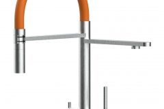 5425-KURZERE-VARIANTE-45CM-3-Wege-Wasserhahn-Edelstahl-Massiv-Kuchenarmatur-schwenkbarer-Auslauf-2-strahl-Handbrause-Geburstet-scaled