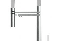 5445-KURZERE-VARIANTE-45CM-3-Wege-Wasserhahn-Edelstahl-Massiv-Kuchenarmatur-schwenkbarer-Auslauf-2-strahl-Handbrause-Geburstet-scaled