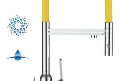 4434-4-Wege-Wasserhahn-Chrom-Kuchenarmatur-fur-Trinkwasseranlagen-gelb-schwenkbarer-Auslauf-und-abnehmbarer-2-strahl-Handbrause-scaled