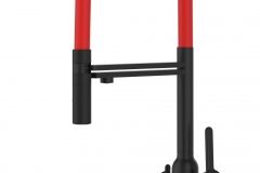 4787-4-Wege-Wasserhahn-Matt-Schwarz-Kuchenarmatur-fur-Trinkwasseranlagen-rot-schwenkbarer-Auslauf-abnehmbarer-2Strahl-Handbrause-scaled