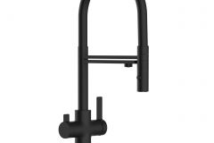 6232-4-Wege-Wasserhahn-Matt-Schwarz-Kuchenarmatur-fur-Trinkwasseranlagenschwarz-schwenkbarer-Auslauf-abnehmbarer-2Strahl-Handbrause-scaled