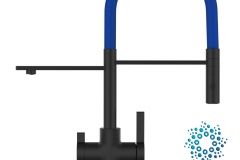 6251-4-Wege-Wasserhahn-Matt-Schwarz-Kuchenarmatur-fur-Trinkwasseranlagen-blau-schwenkbarer-Auslauf-abnehmbarer-2-strahl-Handbrause-scaled