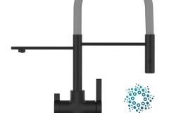 6278-4-Wege-Wasserhahn-Matt-Schwarz-Kuchenarmatur-fur-Trinkwasseranlagen-grau-schwenkbarer-Auslauf-abnehmbarer-2-strahl-Handbrause-scaled
