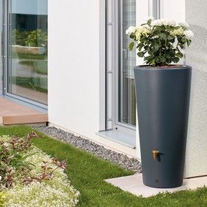 deposito decorativo agua de lluvia vaso 2en1