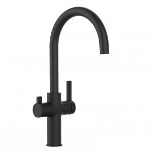 grifo 3 vias cocina negro mate