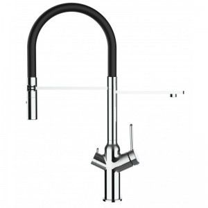 grifo 3 vias cromado negro