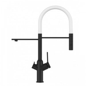 Grifo de Cocina 3 Vías, BOD, Negro Mate y Blanco