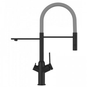 Grifo de Cocina 3 Vías, BOD Negro Mate y Gris