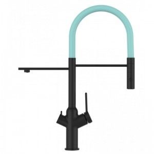 Grifo de Cocina 3 Vías, BOD, negro mate y turquesa