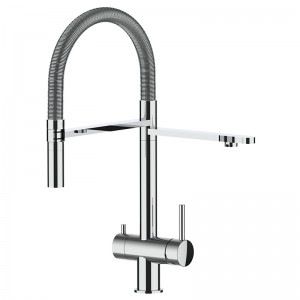 Grifo de Cocina 3 Vías, Acero Inox, Pulido – Versión corta 45CM