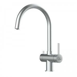 Grifo de Cocina 3 Vías, Acero Inoxidable Macizo, Cepillado