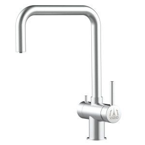 Grifo de Cocina 3 Vías, Acero Inoxidable Macizo, Cepillado
