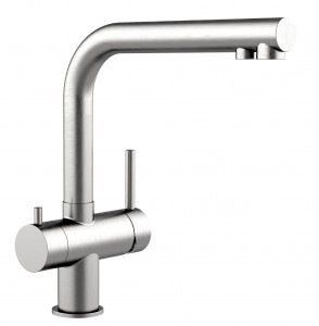 Grifo de Cocina 3 Vías, Acero Inoxidable Macizo, Cepillado – Versión corta