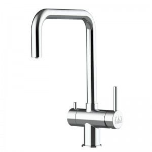 Grifo de Cocina 3 Vías, Acero Inoxidable Macizo, Pulido