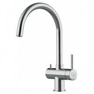 Grifo de Cocina 3 Vías, Acero Inoxidable Macizo, Pulido