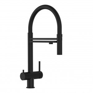 Grifo de Cocina 3 Vías in Acero Inoxidable Macizo  Negro Mate