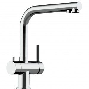 Grifo de Cocina 3 Vías,Acero Inoxidable Macizo, Pulido – Versión corta