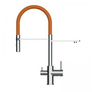 Grifo de Cocina 3 Vías, FL, Cromado y Naranja