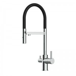 Grifo de Cocina 3 Vías, FL, Cromado y Negro