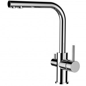 Grifo de Cocina 3 Vías, FL, con caño giratorio 360° en L, Cromado