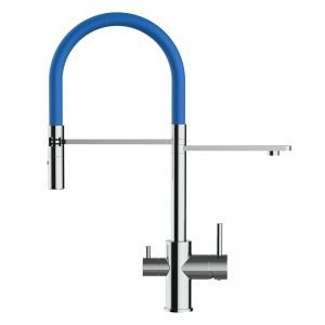 Grifo de Cocina 3 Vías, FL,Cromado y Azul