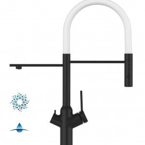 Grifo de Cocina 4 Vías, BOD, Negro Mate y Blanco