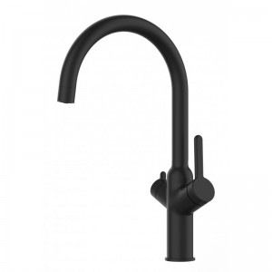 Grifo de Cocina 4 Vías, BOD, con caño giratorio 360° en U, Negro Mate